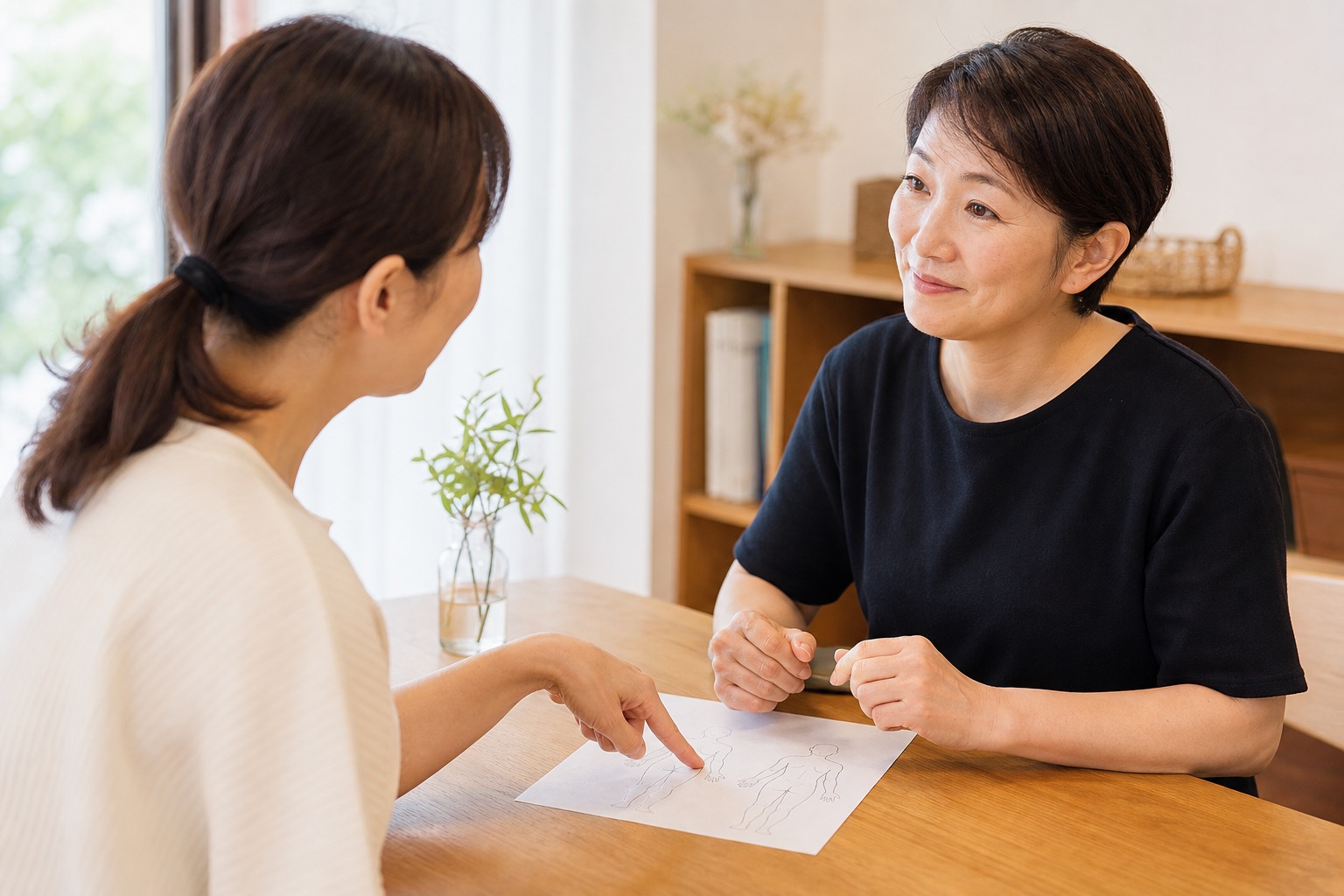 初回に話をうかがう様子